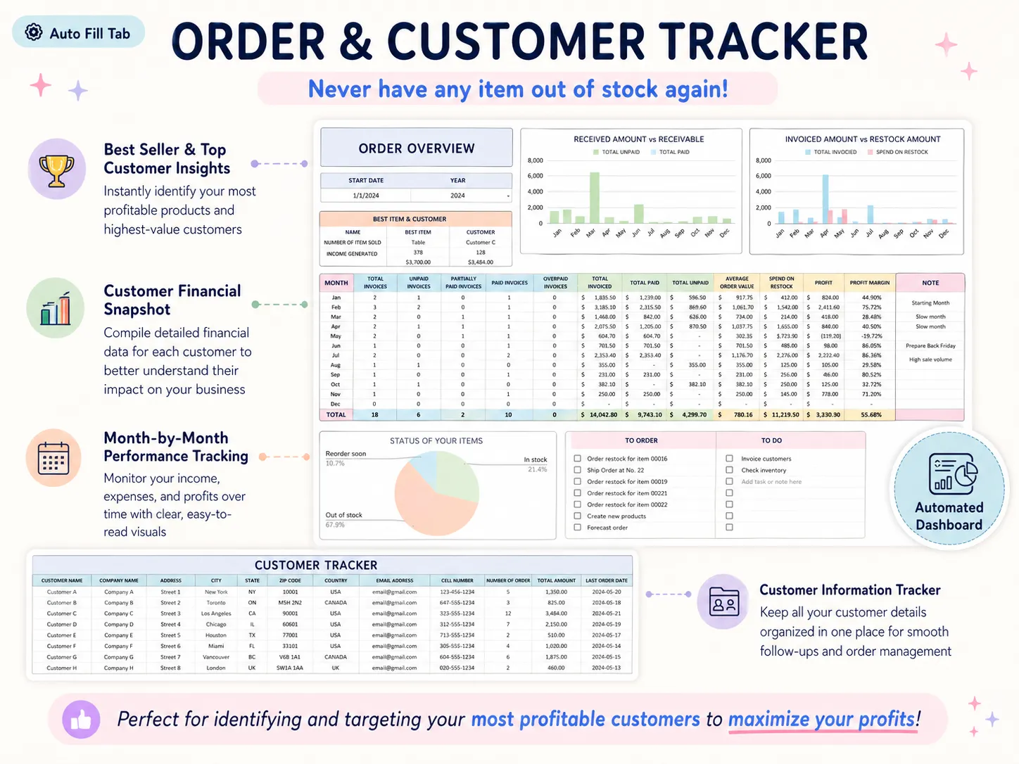 The Ultimate Small Business Bundle: Order and customer tracker